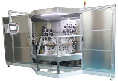 Buon prezzo La fiamma a macchina di brasatura automatica rotatoria della piattaforma girevole di 8 stazioni brasa l'attrezzatura per lo scambiatore di calore di rame 45s/pc in linea